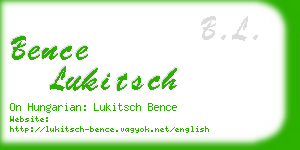 bence lukitsch business card